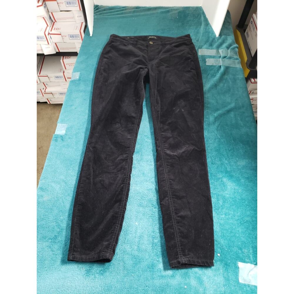 Talbots Jeans Size 6 Long Womens Black Pants Velvet Mid Rise Ladies Jegging